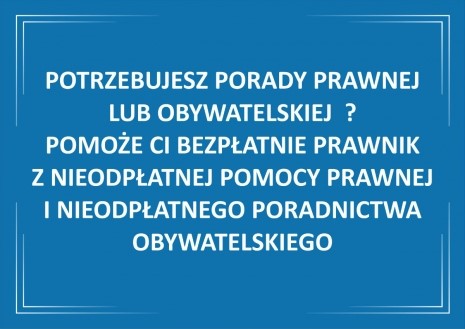 Potrzebujesz porady prawnej lub obywatelskiej? Pomoże Ci bezpłatnie prawnik z nieodpłatnej pomocy prawnej i nieodpłatnego poradnictwa obywatelskiego